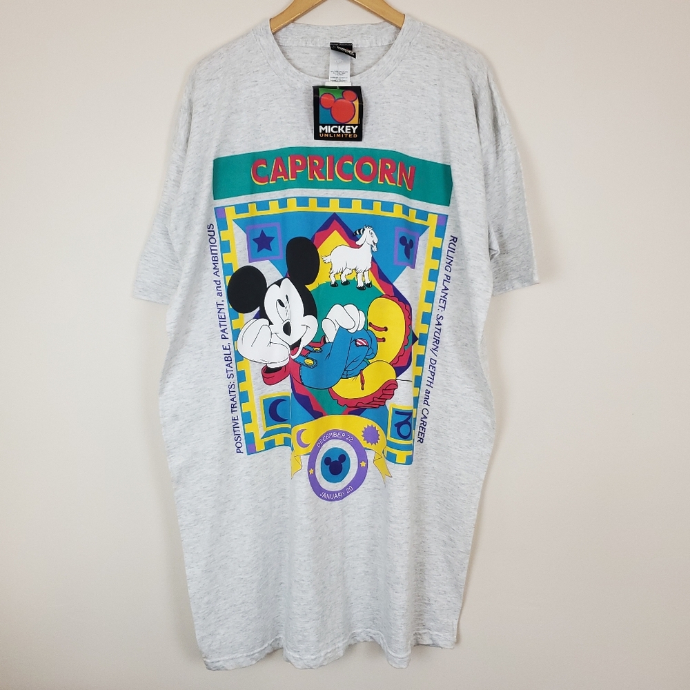 Deadstock Vintage Mickey Unlimited Capricorn Zodiac One Size Shirt